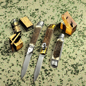 Cuchillo Plegable de Supervivencia para Camping, Forjado con Precisión en Acero 5Cr13Mov de Alta Calidad, con Botón de Apertura, Fanstoon DIY OEM Mafia AKC Antler - Product Image 3