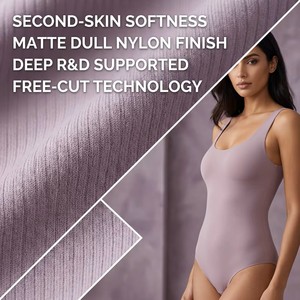 65% Nylon 35% Spandex 40G Tissu en tricot côtelé vertical de haut calibre 115GSM Interlock ultra-extensible pour soutiens-gorge - Product Image 1