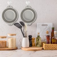 Panier d'égouttage en silicone Passoire de cuisine télescopique Passoire pliable pour égoutter les pâtes Passe au lave-vaisselle