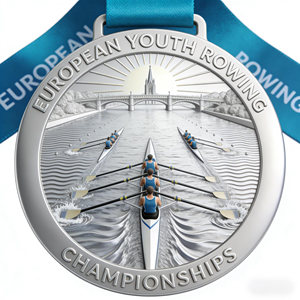 Medalla Deportiva Personalizada 2026 para Jóvenes de Remo, Diseño Único, Plata, Zinc Resistente, <span class=keywords><strong>con</strong></span> Cinta - Product Image 2