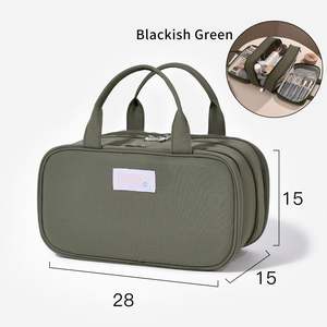 Waterproof Travel <b>for</b> Toiletry Organizer Compartment Bag Zipper Closure Large Multi-Functional <b>Storage</b> Cosmetic Bag <b>for</b> Women - Product Image 3