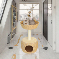 Kinghon Arbre à chat moderne en carton écologique et durable avec griffoir en sisal et condo pour chats