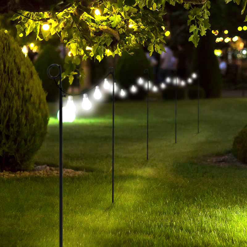 Esschert дизайн PY151 Festoon Pole Регулируемая по высоте телескопическая лампа-палки наружные патио садовые уличные фонари