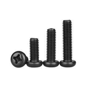 Tornillos de máquina de cabeza redonda M6 de rosca gruesa, de acero con óxido negro, métricos/pulgadas, para montaje de equipos - Product Image 3