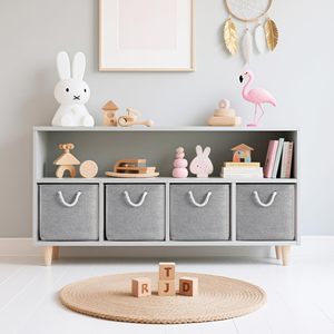 Foldable Storage <b>Cube</b> <b>Baskets</b> <b>with</b> Rope Handles Collapsible Fabric Storage Bins for Home Bedroom Living Room - Product Image 2