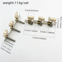 Chevilles d'accordage classiques pour guitare folk, courtes, triple chrome, à double trou, en acier, 3R3L, accessoires de guitare