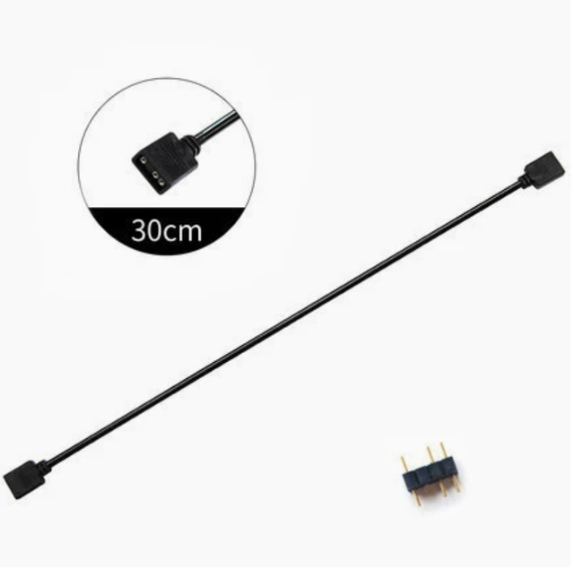 Computer Motherboard Synchronization Cable 12V RGB 4-pin 1.5-meter Extension Cable 5V ARGB 3-pin 1.3-meter