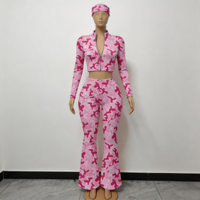 Nouvel ensemble tendance camouflage 2026 : veste à manches longues et pantalon long, deux pièces pour femme, style streetwear décontracté automne