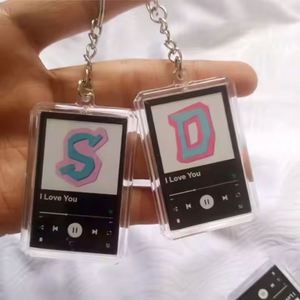 Design <b>Custom</b> Acrylic Mini Album <b>CD</b> Keychain, Music Player Creative Acrylic Keychain - Product Image 2