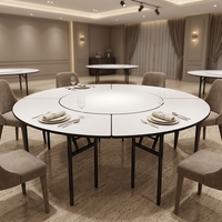 Table de banquet ronde pliable, table à manger avec finition PVC, mobilier pour événements, mariages, restaurants, pour toute grande salle, location d'hôtel