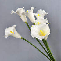 Bunga Calla Lily PU 65cm Berkualitas Tinggi, Sentuhan Realistis, Dekorasi Rumah, Bahan Rangkaian Bunga Pernikahan