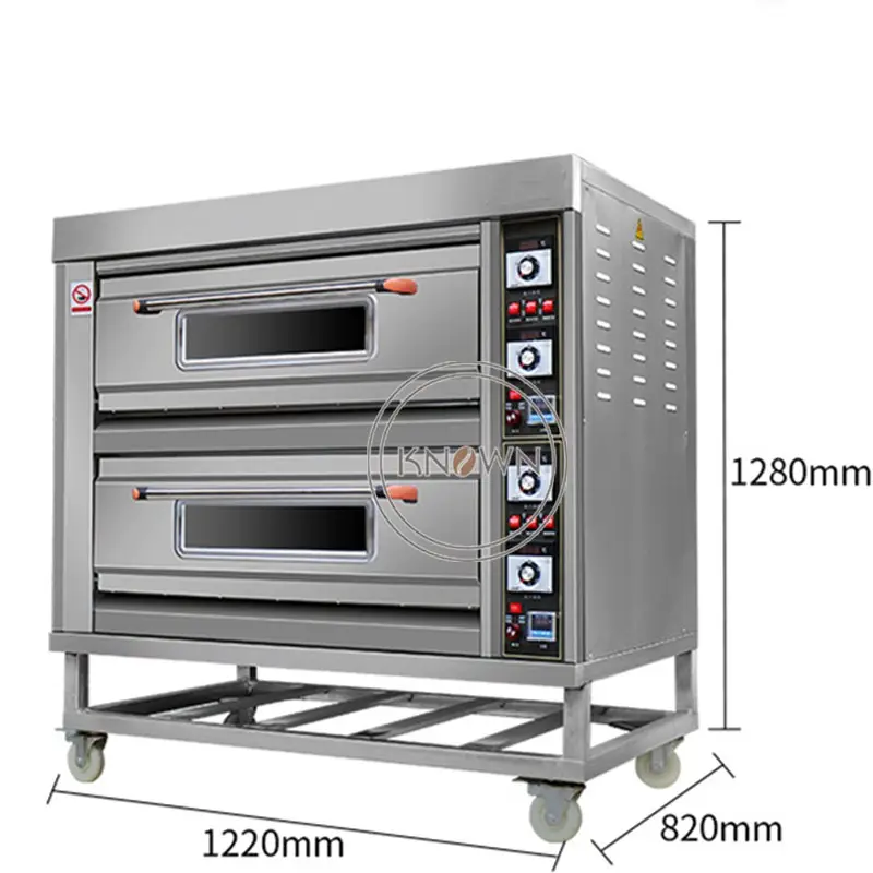 OEM Commercial Gas Bakery Oven with CE ISO Fast Healthy Food Grade 2 Deck 4 Tray Pizza Bread Baking Oven