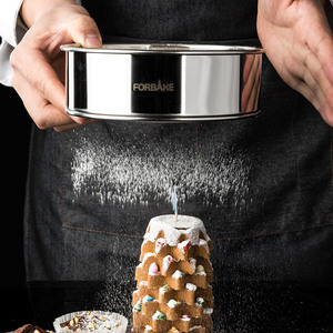 Fabake Stainless Steel Flour Sieve 30 Mesh 60 Mesh Round Baking Tool Handheld Sifter Durable Dishwasher Safe - Product Image 2