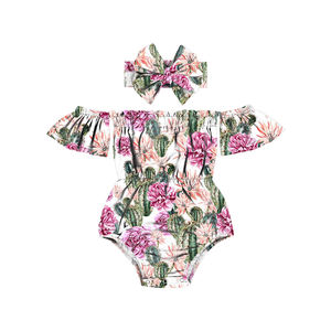 2LLY-136 Mono de Verano sin Mangas con Hombros Descubiertos y Volantes Florales para Bebés Recién Nacidas - Product Image 4