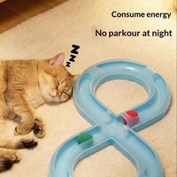 Mainan Kucing Interaktif Plastik Ramah Lingkungan Label Pribadi Grosir, Trek Infinity Bola Warna-warni, Permainan Aktivitas Hewan Peliharaan untuk Kucing