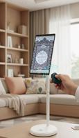 Tablet Quran Portabel dengan Remote Kontrol Cincin, Layar 21.5 inci, Android 14, Penggantian Halaman Mudah untuk Belajar Sholat, Baterai Lithium