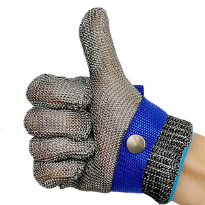 Guantes de malla de acero, guantes de alambre de acero inoxidable de cinco dedos resistentes a cortes de grado 5, guantes de cocina para manipulación de pescado - Product Image 3