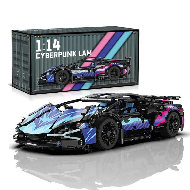 Cyberpunk Chameleon Tech Sports car MOC Super Fast racing model building blocks Gift toy set for boys