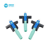 Conector Rápido de Fibra Óptica SC/PC de Montaje en Campo con Casquillo de Tres Círculos Tipo Tornillo para FTTH