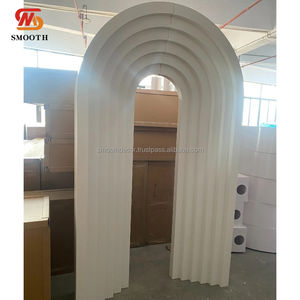 ฉากหลังงานแต่งงานทันสมัยแบบเรียบหรู ผนังอะคริลิคสีขาวทรงสี่เหลี่ยม ทนทาน หรูหรา - Product Image 6