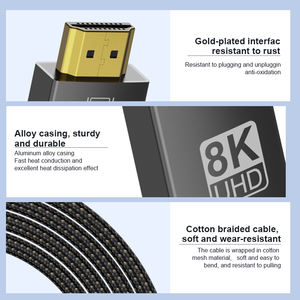 Yeni ürün A378 8K USB tip C erkek-hdmi erkek adaptörü dönüştürücü kablosu 32.4Gbps alüminyum alaşım 8K USB kablosu ses Video için - Product Image 4