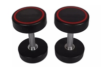 Dumbbell Bundar CPU HALA-DBL-015, Peralatan Gym Dumbbell dengan Beban Bebas, Set Dumbbell Bundar CPU