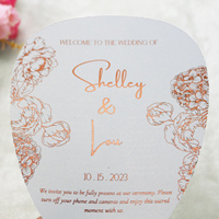 Hoja de cobre DIY y diseño floral blanco Tarjeta de programa de boda invitación de papel romántico guardar las tarjetas de Fecha