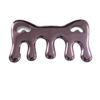Peigne de massage Gua Sha en alliage de zinc avec oreilles de chat, à dents larges, pour massage du cuir chevelu et des méridiens, plusieurs couleurs