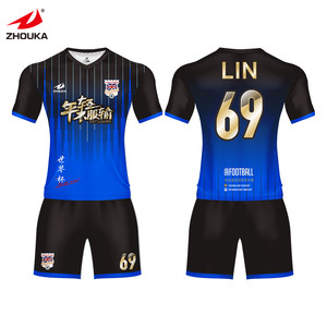 Novelty 2019; wholesale; children's football uniform sublimation football uniform knitwear football uniform custom made - Product Image 4
