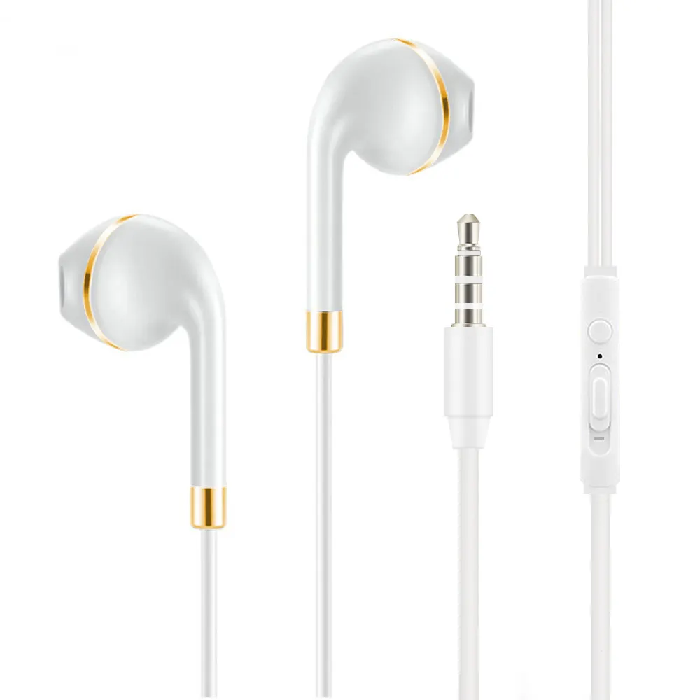 Cheap Headphone Wired High Quality Ear Headphone-White 3.5mm Plug