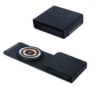 <span class=keywords><strong>Cargador</strong></span> inalámbrico magnético 3 en 1 plegable de cuero PU Delgado Carga rápida transparente para teléfonos móviles - Product Image 4