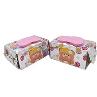 Lingettes pour bébé Jia Enbao, motif ours de dessin animé, spéciales pour les fesses, les mains et la bouche, 80 lingettes par paquet, format familial, extra épaisses