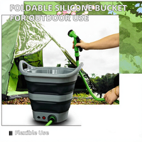Seau à serpillière pliable en silicone avec poignée, seau à eau pliable pour les sports de plein air, la pêche, le camping et la plage