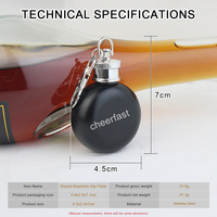 Nouveauté : Mini flacon de 1 oz avec porte-clés, multifonction, petit flacon de poche noir, bouteille à vin étanche avec porte-clés pour femmes