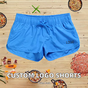 Women's Summer Casual Mini Beach Swimwear Shorts Quick Dry Feature Elastic Waist Plain Dyed Custom <b>Logo</b> Surfing Board Swimming - Product Image 3
