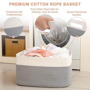 Cesta para Mantas OIAHOMY de 65L, Almacenamiento de Mantas Tejidas con Cuerda de Algodón - Product Image 3