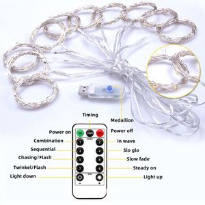 Guirlandes lumineuses LED murales pour fenêtre, rideau lumineux de sécurité pour chambre à coucher, mariage, fête, toile de fond, jardin, intérieur, Noël - Product Image 4