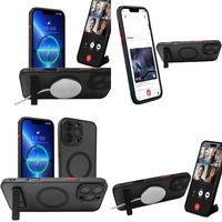 Coque arrière magnétique mate avec béquille pour iPhone 17 Pro Max, Air 16, 15, 14 Plus, 13, 11, 12