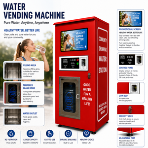 Máquina Expendedora de Agua Automática de 400 GPD para Comunidades, Escuelas y Supermercados, Sistema de Ósmosis Inversa, Estación de Recarga de Agua Purificada - Product Image 4