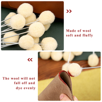 Outils de daubes de laine de teinture de cuir à la main de haute qualité 25 pièces brosse à boule de laine