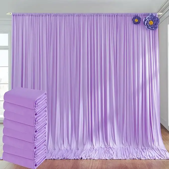 80 + colores 4-Way stretch drapeado decoraciones Celebrtaion cumpleaños foto arco escenario spandex púrpura fotomatón telón de fondo cortina
