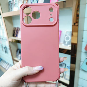 Wholesale <strong>Low</strong> <strong>Price</strong> Diagonal Hanging Lanyard Liquid Silicone TPU <strong>Mobile</strong> Phone case High-end Suitable for iPhone 17promax Series - Product Image 4