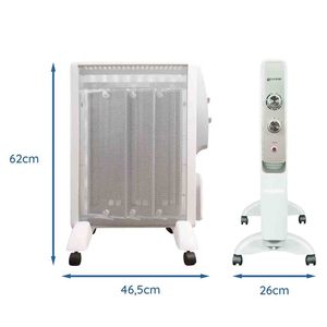 RMC-1500 Stufa Elettrica Bianca da 1500W con Radiatore in Mica a 3 Elementi, 2 Livelli di Potenza, Design Portatile - Product Image 6