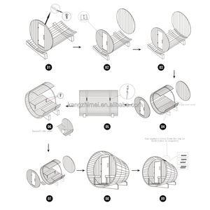 Compatto 1-<span class=keywords><strong>2</strong></span> persona barile all'aperto cabina Sauna pino con stufa a legna Design portatile - Product Image 2