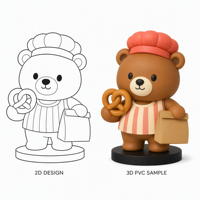 Figurine d'ours miniature en plastique durable, modèle d'animal de dessin animé unisexe, jouet en PVC, caoutchouc inodore, jouet éducatif pour enfants