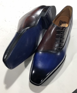 Chaussures en cuir véritable de luxe pour hommes, chaussures <span class=keywords><strong>derby</strong></span> pour hommes faites à la main, chaussures formelles italiennes Goodyear pour mariage et soirée - Product Image 1
