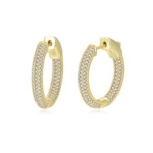 <span class=keywords><strong>Orecchini</strong></span> a Cerchio Cristiani alla Moda Placcati Oro 14K con Zirconi per Donne Gioielli in Ottone <span class=keywords><strong>Personalizzabili</strong></span> Placcati in Rodio - Product Image 4