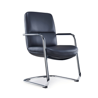 Chaise de bureau ergonomique moderne, chaise de conférence, chaise de table, chaise d'invité, chaise en cuir à dossier courbé