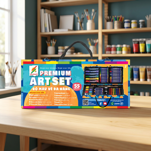COLORMATE Juego de Arte Portátil 55AS de 55 Piezas con Papel Acrílico y Lápices de Colores, Logotipo Impreso, para Uso Escolar y Pintura - Product Image 1