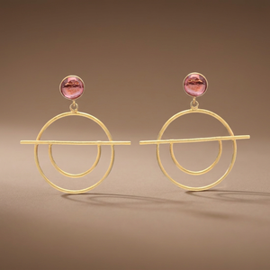 Boucles d'oreilles ethniques en perles pour enfants en acier inoxydable plaqué or rose - Product Image 2